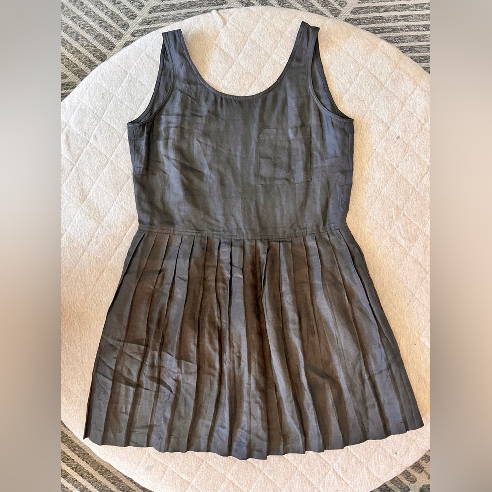 STEVEN ALAN Sz 6 Black Linen Tristan Mini Dress - Picture 7 of 12